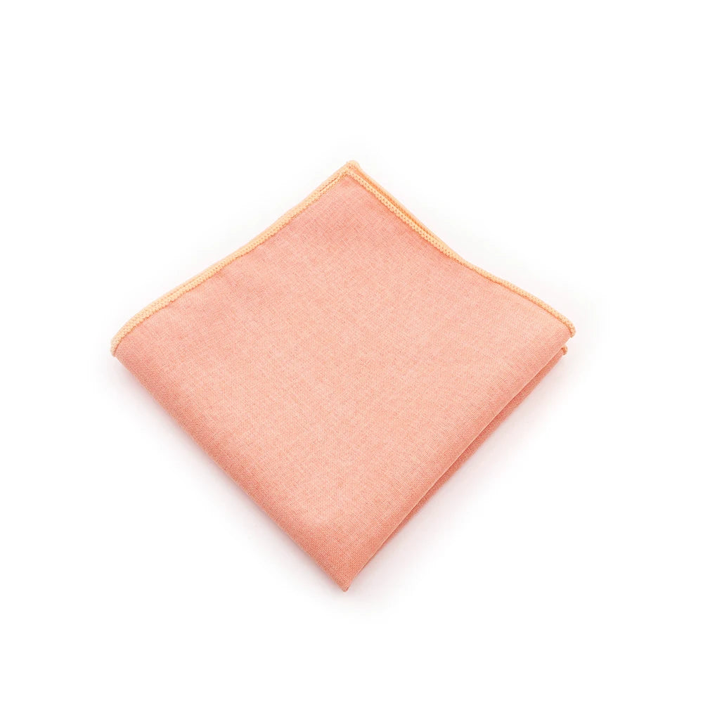 Pochette de Costume en Coton Corail Pastel