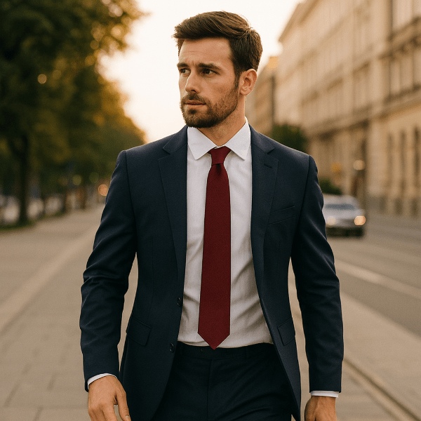 Cravate Coton Bordeaux Lifestyle