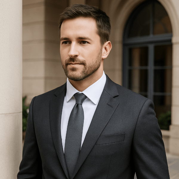 Cravate Coton Gris Anthracite Lifestyle