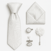 Cravate Paisley Blanc Ensemble