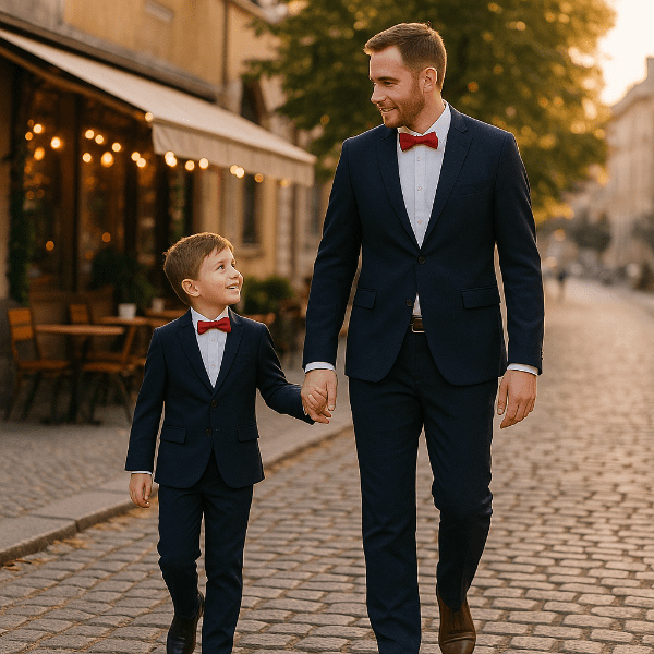 Duo Nœud Papillon Coton Rouge Lifestyle