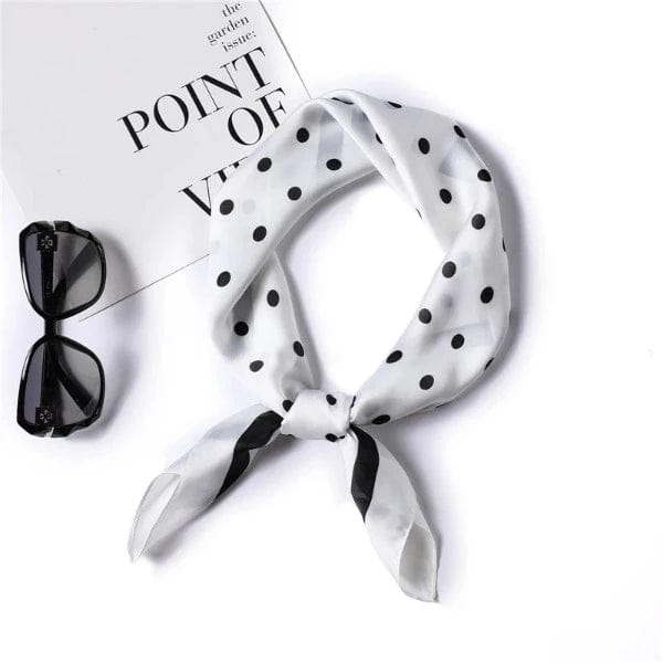 Foulard Blanc à Pois Noir