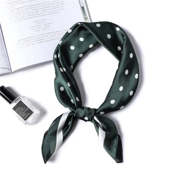 Foulard Vert à Pois Blanc