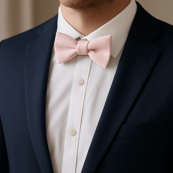 Nœud Papillon Coton Rose Clair Porter