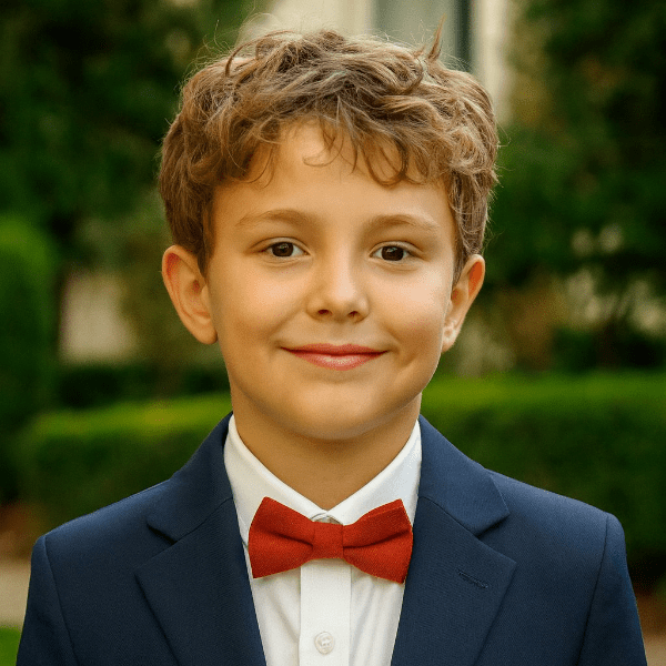 Nœud Papillon Enfant Coton Rouge Porter