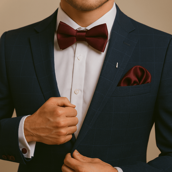 Nœud Papillon Rouge Foncé Porter