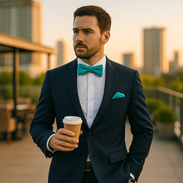 Nœud Papillon Vert Bleu Lifestyle