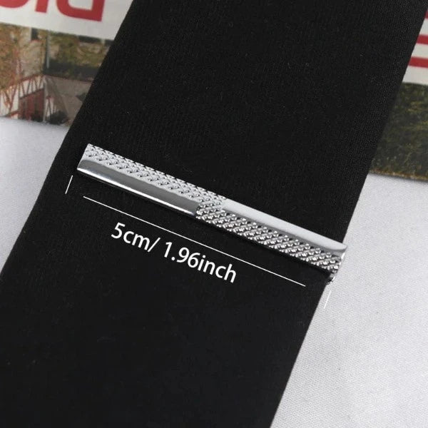 Pince Cravate Relief Argenté