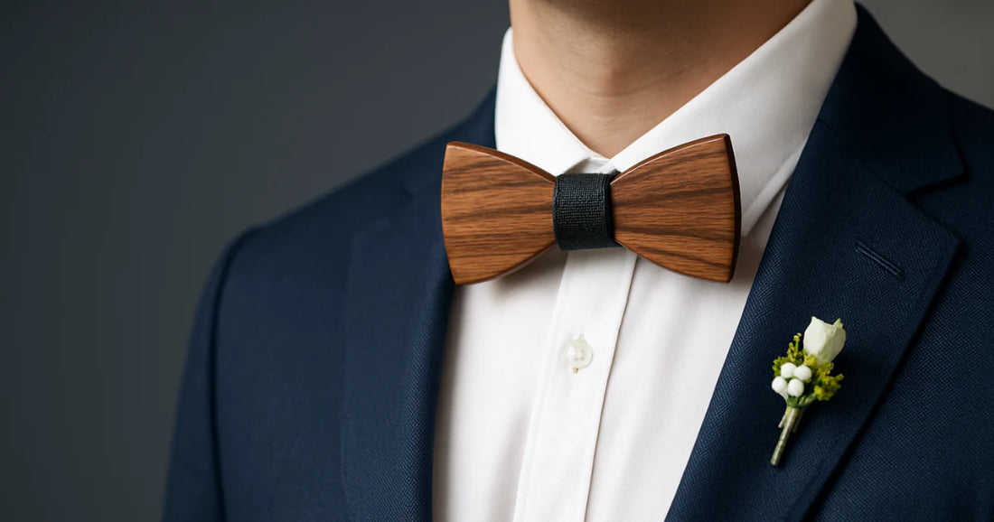 banniere-noeud-papillon-bois-mariage-noyer