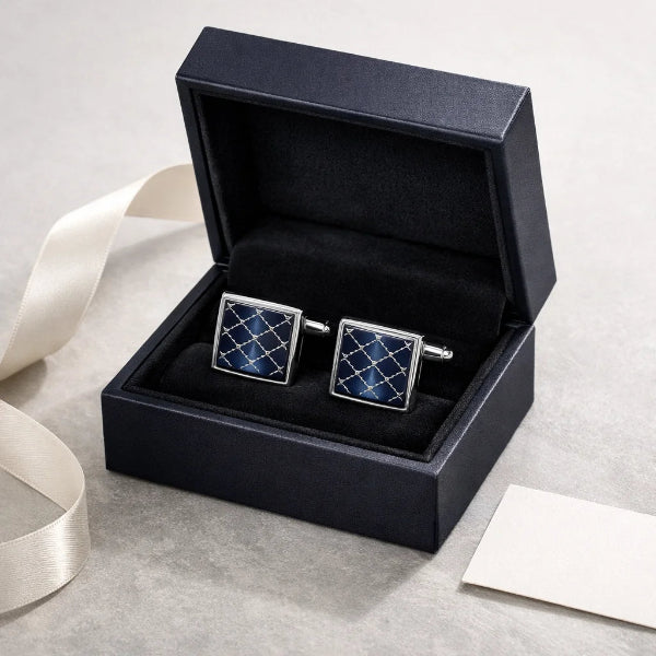 Boutons de Manchette Carrés Grille Gift