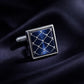 Boutons de Manchette Carrés Grille Luxe