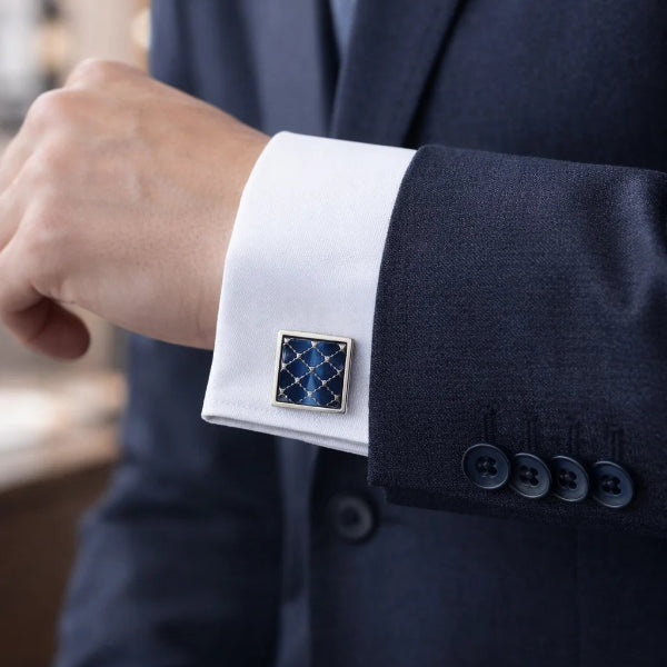 Boutons de Manchette Carrés Grille Porter