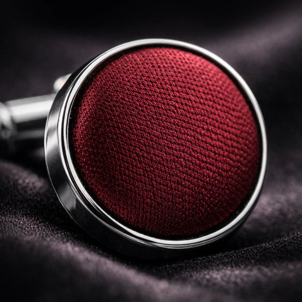 Boutons de Manchette Rouge Foncé Macro