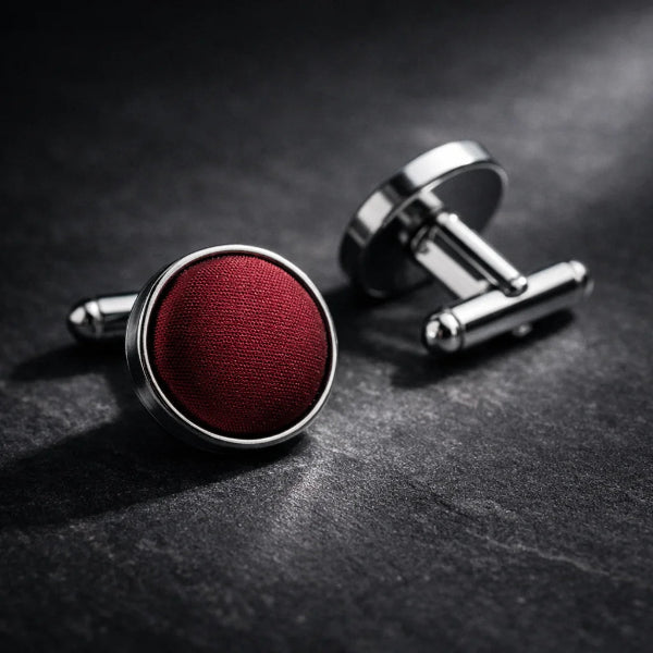 Boutons de Manchette Rouge Foncé Modern