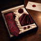 Cravate Paisley Rouge et Noir Coffret