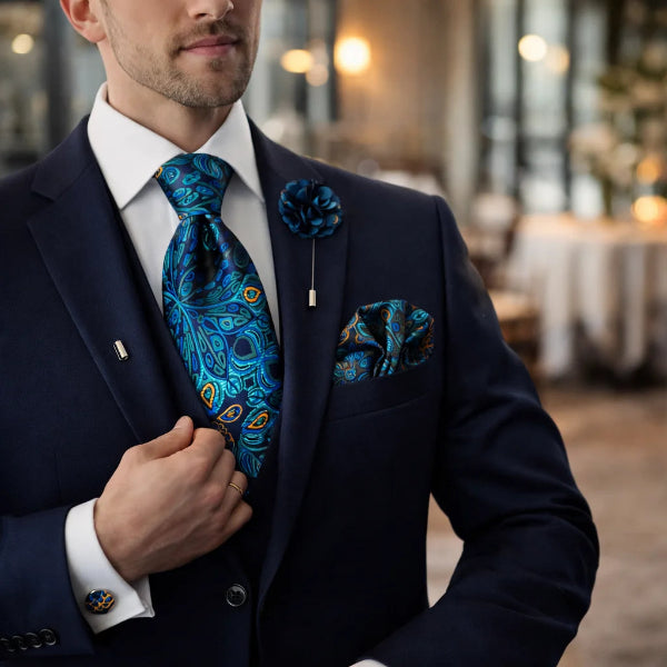Cravate Paisley Bleu professionnels