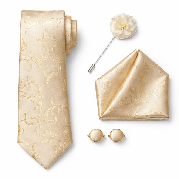 Cravate Paisley Doré