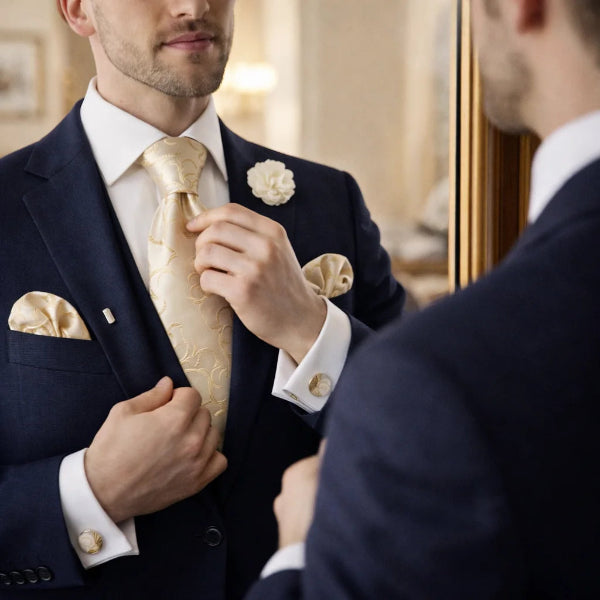 Cravate Paisley Doré elegance