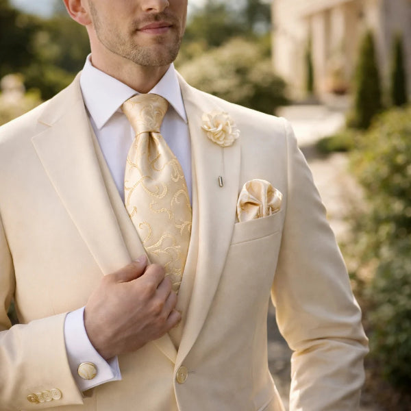 Cravate Paisley Doré Look eclatant