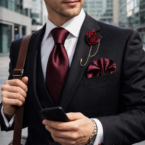 Cravate Rouge Foncé Confiance