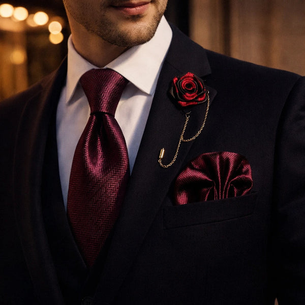 Cravate Rouge Foncé Soirée