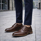 Derbies Brogues Homme Effet Cuir Marron Foncé Chic