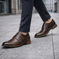 Derbies Brogues Homme Effet Cuir Marron Foncé Marche