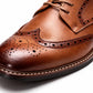 Derbies Brogues Homme Effet Cuir Marron Macro