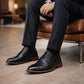 Derbies Brogues Homme Effet Cuir Noir Assis