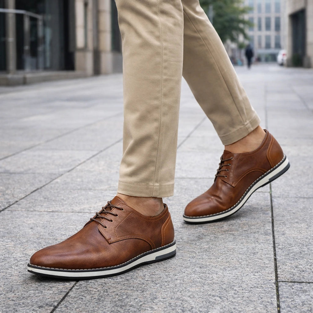 Derbies Homme Effet Cuir Marron Lifestyle
