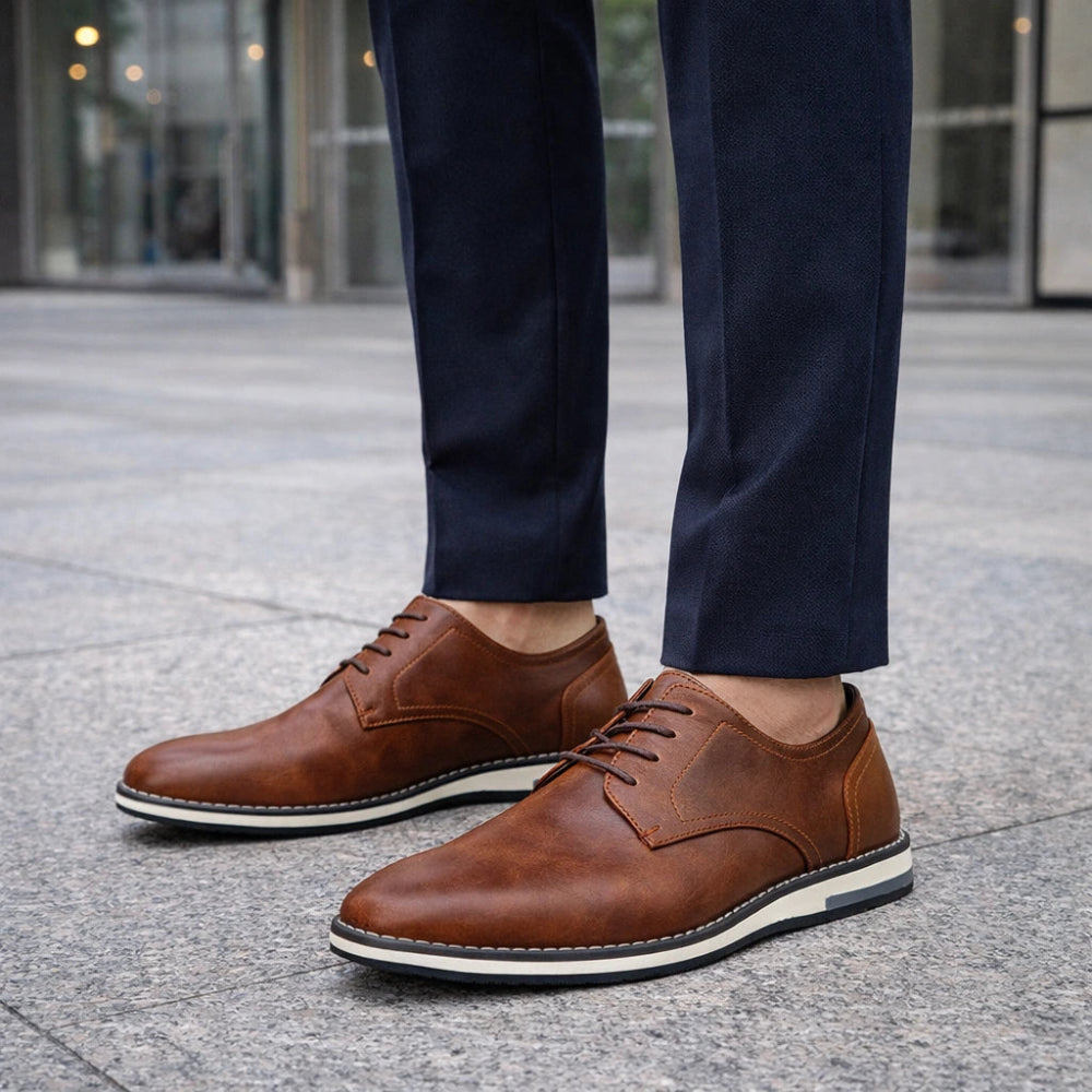 Derbies Homme Effet Cuir Marron chic