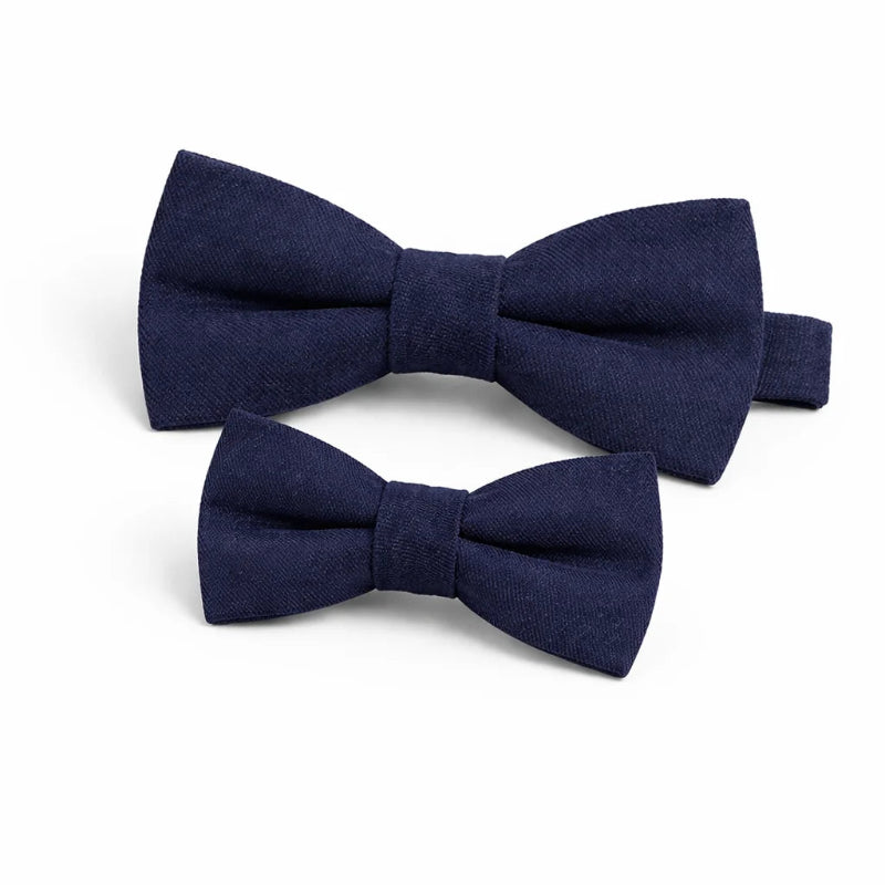 Duo Nœud Papillon Coton Bleu Marine