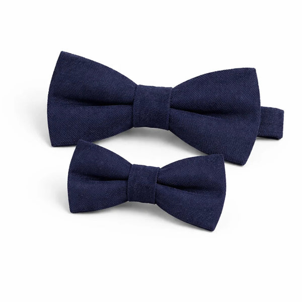 Duo Nœud Papillon Coton Bleu Marine