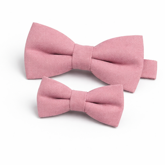 Duo Nœud Papillon Coton Rose