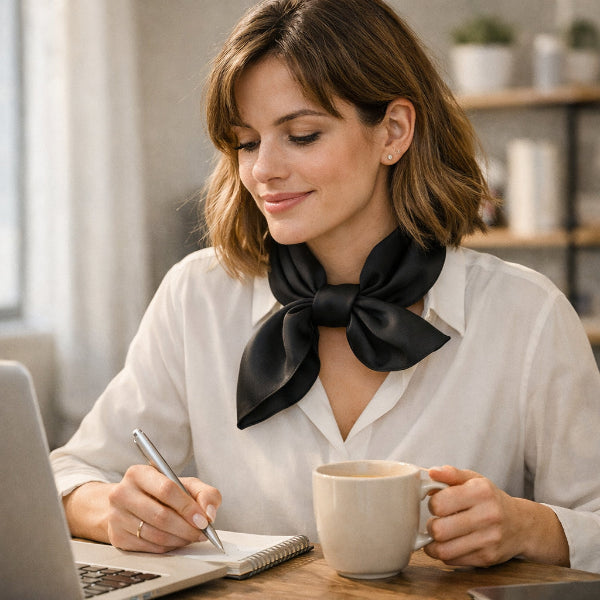 Foulard Carré Noir Bureau