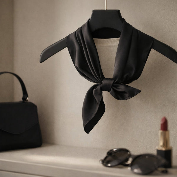 Foulard Carré Noir Style Minimaliste