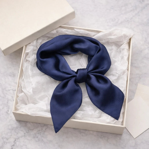 Foulard Carré Bleu Marine Gift