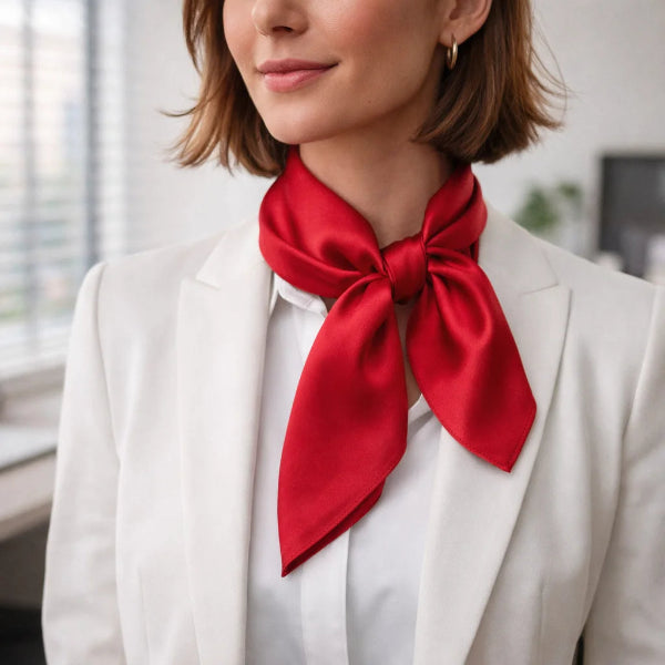 Foulard Carré Rouge Elegance