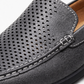 Mocassin Homme Cuir Gris Perforé Macro