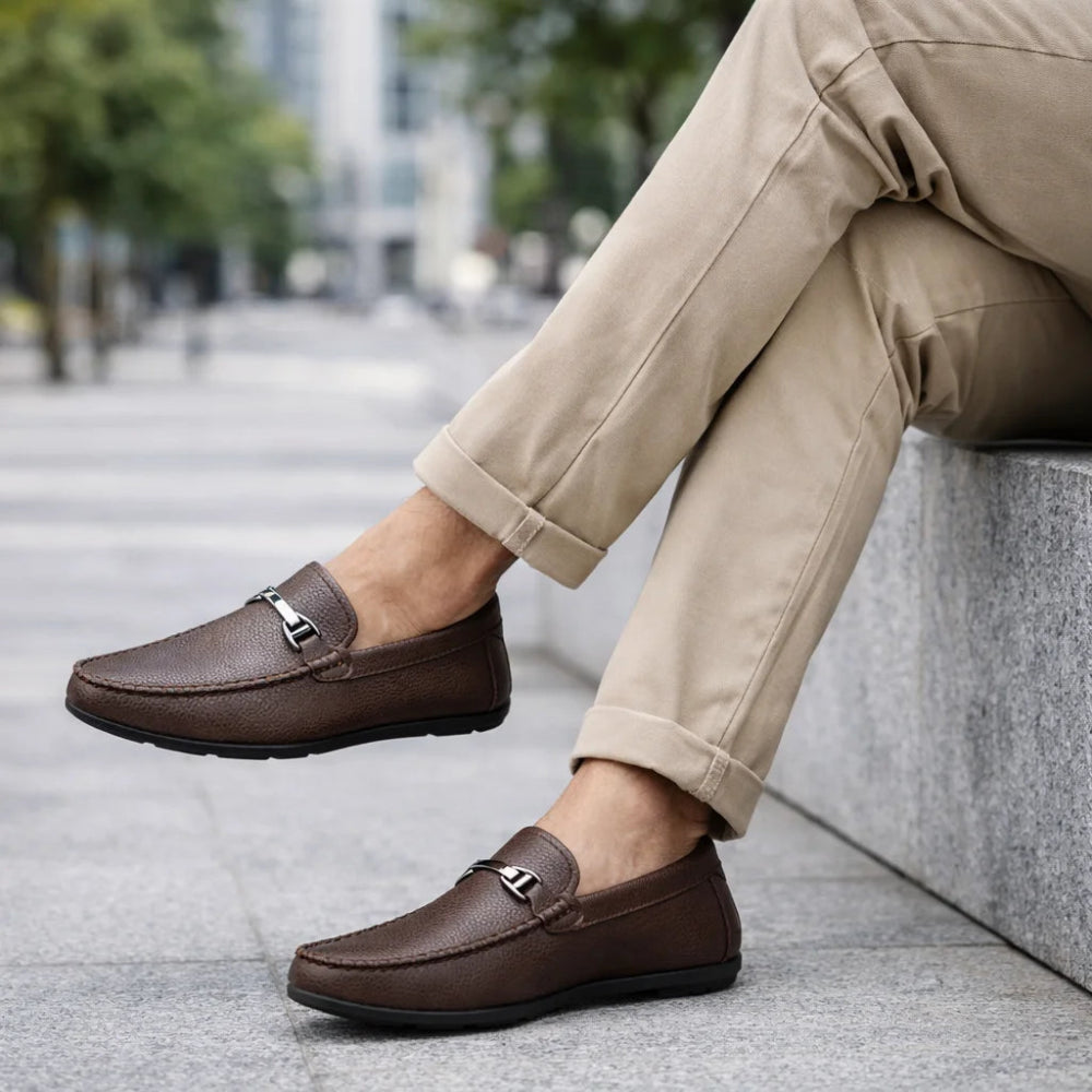 Mocassin Homme Cuir Marron à Mors decontracter