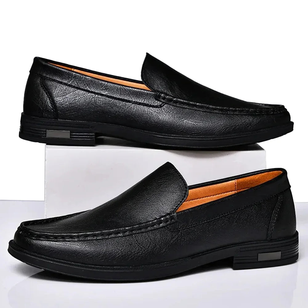 Mocassin Homme Cuir Noir 02