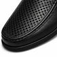 Mocassin Homme Cuir Noir Perforé Macro