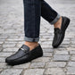 Mocassin Homme Cuir Noir à Mors Mouvement