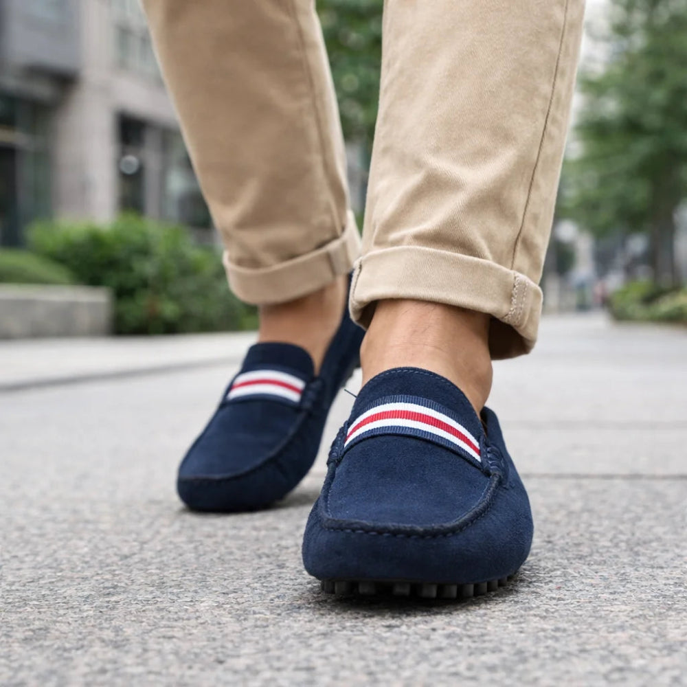 Mocassin Homme Daim Bleu Foncé ville