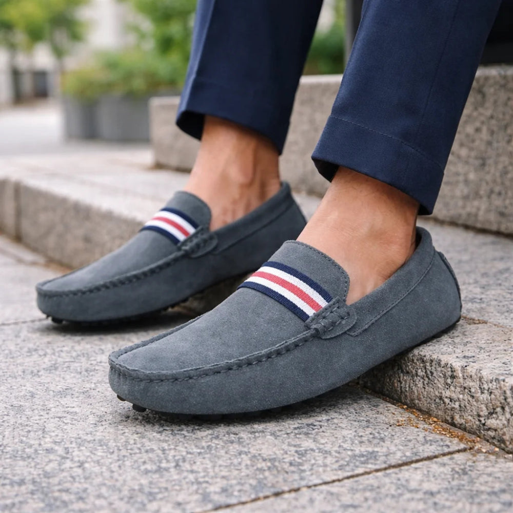 Mocassin Homme Daim Gris Assis