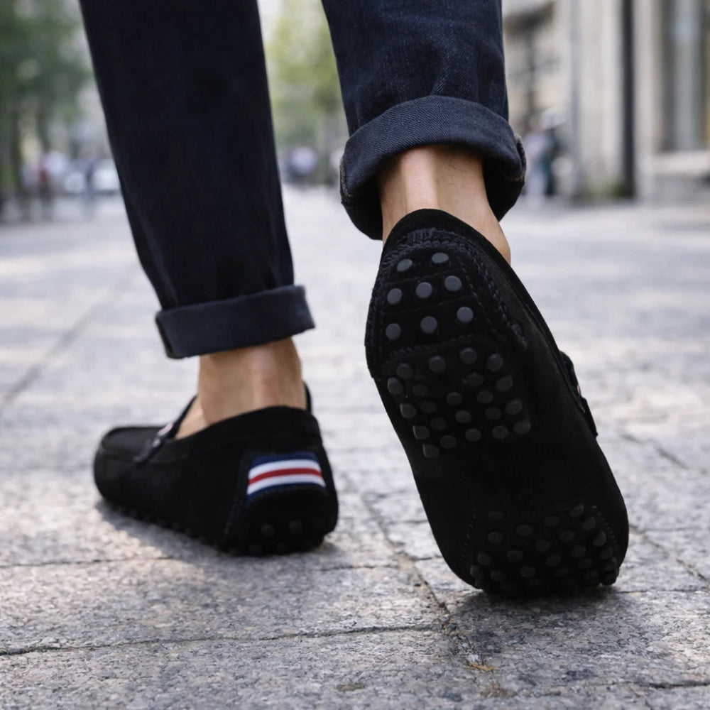 Mocassin Homme Daim Noir Derriere