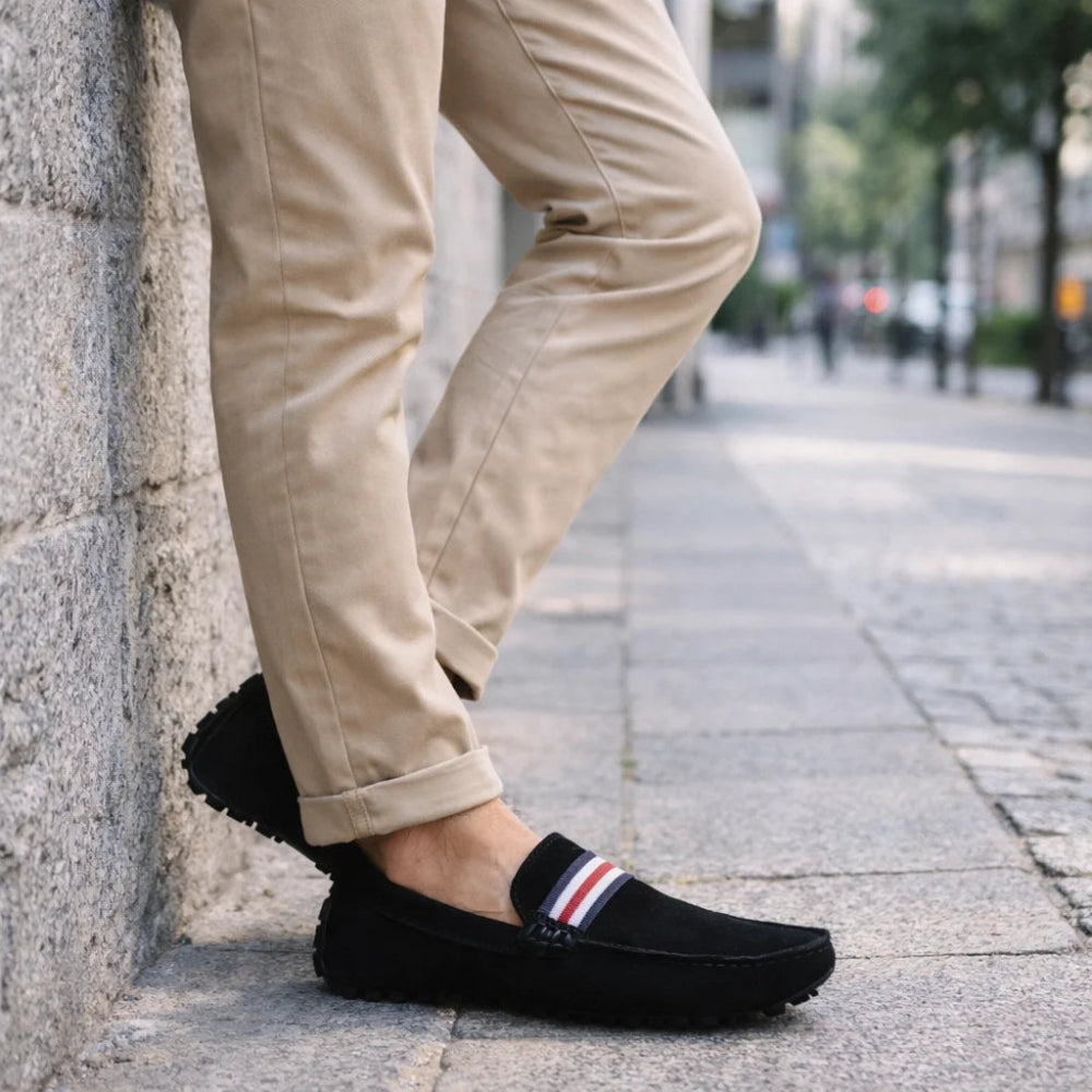 Mocassin Homme Daim Noir Detente