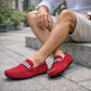 Mocassin Homme Daim Rouge Assis