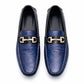 Mocassin Homme Similicuir Bleu Fleuri Rouge Dessus