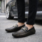 Mocassin Homme Similicuir Noir Fleuri Or Zoom